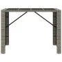 High bar table with gray PE rattan glass surface 145x80x110 cm by vidaXL, Garden tables - Ref: Foro24-362598, Price: 249,72 €...