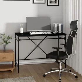 Schreibtisch aus schwarzem Eisen und Sperrholz, 100 x 50 x 75 cm von vidaXL, Schreibtische - Ref: Foro24-826719, Preis: 95,78...