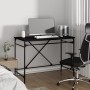 Schreibtisch aus schwarzem Eisen und Sperrholz, 100 x 50 x 75 cm von vidaXL, Schreibtische - Ref: Foro24-826719, Preis: 60,48...