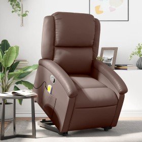 Sillón reclinable de masaje de pie de cuero sintético marrón Sillón reclinable de masaje de pie de cuero sintético marrón