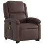 Sillón reclinable de masaje de pie de cuero sintético marrón
