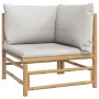 Garden furniture set 9 pieces bamboo and light gray cushions by vidaXL, Garden sets - Ref: Foro24-3155100, Price: 900,46 €, D...