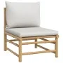Garden furniture set 9 pieces bamboo and light gray cushions by vidaXL, Garden sets - Ref: Foro24-3155100, Price: 900,46 €, D...