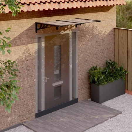 Black polycarbonate door canopy 152.5x90 cm by vidaXL, Awnings - Ref: Foro24-153698, Price: 66,01 €, Discount: %