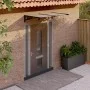 Black polycarbonate door canopy 152.5x90 cm by vidaXL, Awnings - Ref: Foro24-153698, Price: 66,01 €, Discount: %