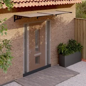 Black polycarbonate door canopy 239x90 cm by vidaXL, Awnings - Ref: Foro24-153700, Price: 84,52 €, Discount: %