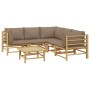 6-piece bamboo garden furniture set with taupe gray cushions by vidaXL, Garden sets - Ref: Foro24-3155124, Price: 675,47 €, D...