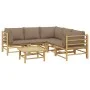6-piece bamboo garden furniture set with taupe gray cushions by vidaXL, Garden sets - Ref: Foro24-3155124, Price: 659,86 €, D...