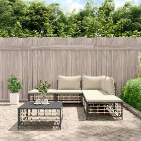 Garden furniture set 6 pieces anthracite cushions PE rattan by vidaXL, Outdoor sofas - Ref: Foro24-3186758, Price: 426,77 €, ...