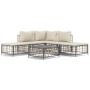 Juego de muebles de jardín 6 pzas cojines antracita ratán PE de vidaXL, Sofás de exterior - Ref: Foro24-3186758, Precio: 430,...