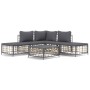 Gartenmöbel-Set 6-teilig anthrazitfarbene Kissen PE-Rattan von vidaXL, Outdoor-Sofas - Ref: Foro24-3186759, Preis: 424,64 €, ...