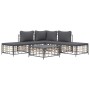 Gartenmöbel-Set 6-teilig anthrazitfarbene Kissen PE-Rattan von vidaXL, Outdoor-Sofas - Ref: Foro24-3186759, Preis: 424,64 €, ...