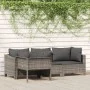 4-teiliges Gartenmöbel-Set und graue synthetische Rattankissen von vidaXL, Gartensets - Ref: Foro24-362688, Preis: 314,00 €, ...