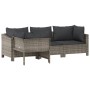4-teiliges Gartenmöbel-Set und graue synthetische Rattankissen von vidaXL, Gartensets - Ref: Foro24-362688, Preis: 319,62 €, ...