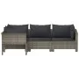 4-teiliges Gartenmöbel-Set und graue synthetische Rattankissen von vidaXL, Gartensets - Ref: Foro24-362688, Preis: 314,00 €, ...