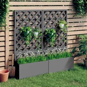 Jardineras con enrejado 2 unidades WPC gris 65x33x135 cm de vidaXL, Maceteros y jardineras - Ref: Foro24-3154899, Precio: 342...