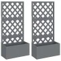 Jardineras con enrejado 2 unidades WPC gris 65x33x135 cm de vidaXL, Maceteros y jardineras - Ref: Foro24-3154899, Precio: 342...