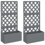 Planters with trellis 2 units WPC gray 65x33x135 cm by vidaXL, Pots and planters - Ref: Foro24-3154899, Price: 266,60 €, Disc...