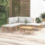 6-teiliges Gartenmöbel-Set aus Bambus mit hellgrauen Kissen von vidaXL, Gartensets - Ref: Foro24-3155079, Preis: 491,91 €, Ra...