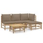 5-teiliges Gartenmöbel-Set aus Bambus mit taupegrauen Kissen von vidaXL, Gartensets - Ref: Foro24-3155113, Preis: 496,21 €, R...