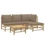5-teiliges Gartenmöbel-Set aus Bambus mit taupegrauen Kissen von vidaXL, Gartensets - Ref: Foro24-3155113, Preis: 497,44 €, R...