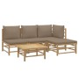 5-teiliges Gartenmöbel-Set aus Bambus mit taupegrauen Kissen von vidaXL, Gartensets - Ref: Foro24-3155113, Preis: 496,21 €, R...