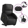 Sillón reclinable de masaje elevable cuero auténtico negro