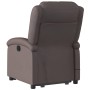 Sillón reclinable masaje elevable cuero auténtico marrón oscuro