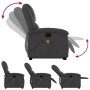 Sillón reclinable de masaje elevable cuero auténtico gris
