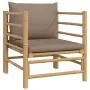 7-teiliges Gartenmöbel-Set aus Bambus mit taupegrauen Kissen von vidaXL, Gartensets - Ref: Foro24-3155117, Preis: 757,36 €, R...