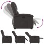 Sillón reclinable eléctrico pie cuero auténtico marrón oscuro