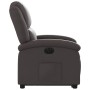 Sillón reclinable eléctrico pie cuero auténtico marrón oscuro