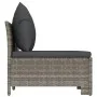 Set de muebles de jardín 3 pzas y cojines ratán sintético gris de vidaXL, Conjuntos de jardín - Ref: Foro24-362692, Precio: 2...