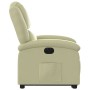Sillón reclinable eléctrico elevable cuero auténtico crema