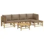 6-piece bamboo garden furniture set with taupe gray cushions by vidaXL, Garden sets - Ref: Foro24-3155136, Price: 622,69 €, D...