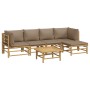 6-teiliges Gartenmöbel-Set aus Bambus mit taupegrauen Kissen von vidaXL, Gartensets - Ref: Foro24-3155136, Preis: 633,60 €, R...