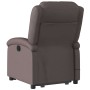 Sillón masaje eléctrico elevable cuero auténtico marrón oscuro