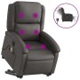 Sillón reclinable masaje eléctrico de pie cuero auténtico gris