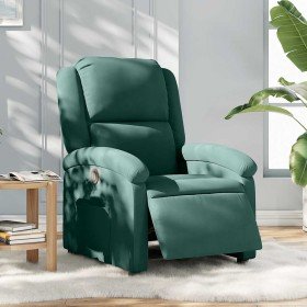 Sillón reclinable eléctrico de terciopelo verde oscuro Sillón reclinable eléctrico de terciopelo verde oscuro