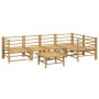 6-teiliges Gartenmöbel-Set aus Bambus mit hellgrauen Kissen von vidaXL, Gartensets - Ref: Foro24-3155105, Preis: 598,26 €, Ra...