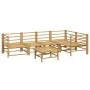 Set de muebles de jardín 6 piezas bambú con cojines gris claro de vidaXL, Conjuntos de jardín - Ref: Foro24-3155105, Precio: ...