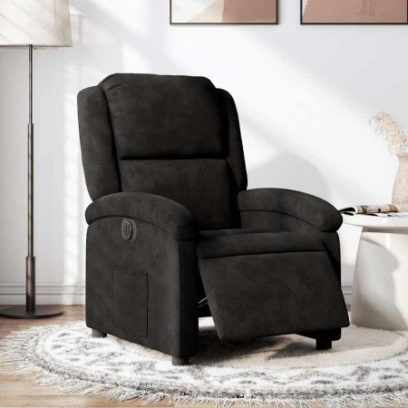 Sillón reclinable eléctrico de terciopelo negro en Sillones | Comprar online en Foro24