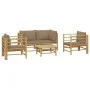 5-piece bamboo garden furniture set with taupe gray cushions by vidaXL, Garden sets - Ref: Foro24-3155121, Price: 498,42 €, D...