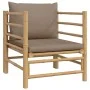 5-piece bamboo garden furniture set with taupe gray cushions by vidaXL, Garden sets - Ref: Foro24-3155121, Price: 498,42 €, D...
