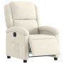 Sillón reclinable eléctrico de terciopelo blanco crema