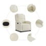 Sillón reclinable eléctrico de terciopelo blanco crema