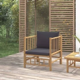 Bamboo garden sofa with dark gray cushions by vidaXL, Modular outdoor sofas - Ref: Foro24-362311, Price: 154,78 €, Discount: %