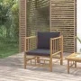 Gartensofa aus Bambus mit dunkelgrauen Kissen von vidaXL, Modulare Sofas für den Außenbereich - Ref: Foro24-362311, Preis: 15...