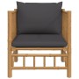 Gartensofa aus Bambus mit dunkelgrauen Kissen von vidaXL, Modulare Sofas für den Außenbereich - Ref: Foro24-362311, Preis: 15...
