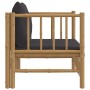 Gartensofa aus Bambus mit dunkelgrauen Kissen von vidaXL, Modulare Sofas für den Außenbereich - Ref: Foro24-362311, Preis: 15...